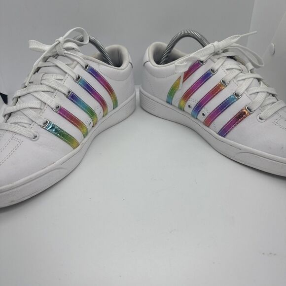 K-Swiss Court Pro II CMF sneakers with a white and pastel rainbow Women’s Size 9 - Picture 7 of 8
